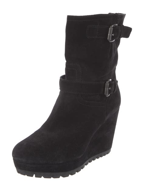 prada suede black boots|More.